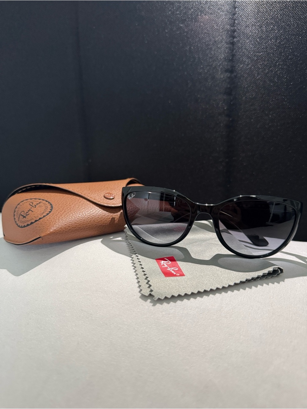 Ray-Ban Black Women's Cat-Eye Sunglasses with Gradient Lenses
